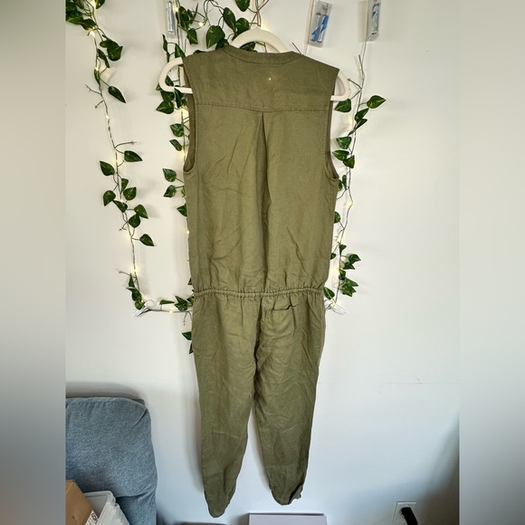 Joie Khaki Sleeveless Jumpsuit - Picture 2 of 7